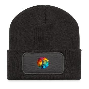 COOL BASKETBALLER BUNT BASKETBALL - Recycelte Patch Beanie - Dunkelgrau - Vorne