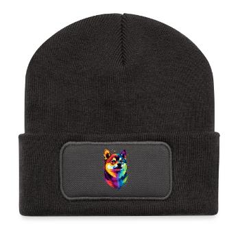 Chien Shiba Inu Race de chiens japonais Shibas du Japon - Beanie recyclé à patch - charbon - Devant