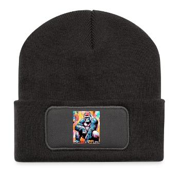 gorille - Beanie recyclé à patch - charbon - Devant