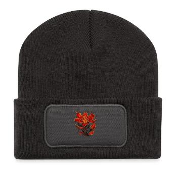 Flame Blossom Phoenix Plant - Recycled Patch Beanie - dark grey - Front