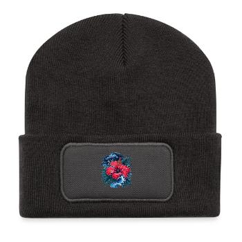 Hibiscus Storm Wave - Recycled Patch Beanie - dark grey - Front