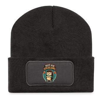 Igel Kein Kuschelkurs Shirt - Recycelte Patch Beanie - Dunkelgrau - Vorne
