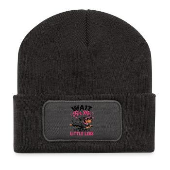 Wait for me: Small bones dog - Recycled Patch Beanie - dark grey - Front