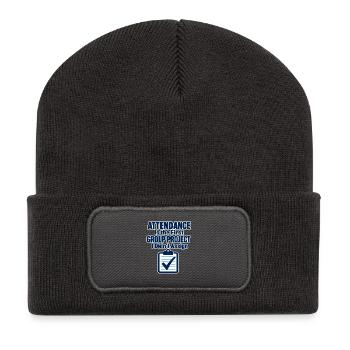 Funny Teacher Attendance Group Project Classroom J - Recycled Patch Beanie - dark grey - Front