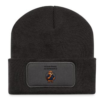 Benno Biber Banker - Bonität - Recycelte Patch Beanie - Dunkelgrau - Vorne