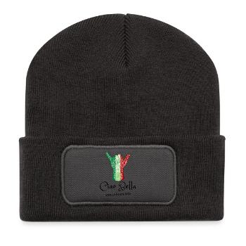 Italian Flag Tribal Horn Hand - Recycled Patch Beanie - dark grey - Front