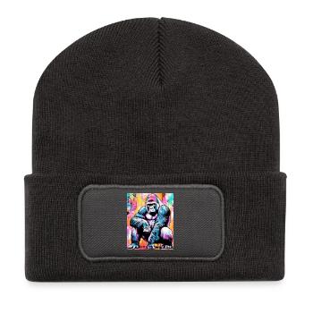 gorille - Beanie recyclé à patch - charbon - Devant