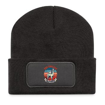 The Coolest Papa Alpaga rétro - Beanie recyclé à patch - charbon - Devant