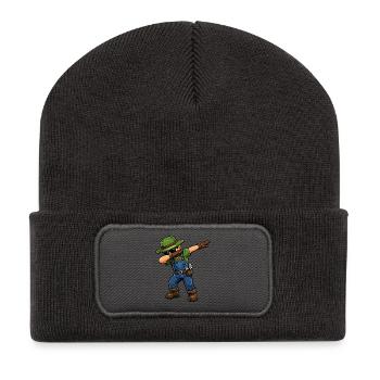 Dabbing Gärtner - Recycelte Patch Beanie - Dunkelgrau - Vorne