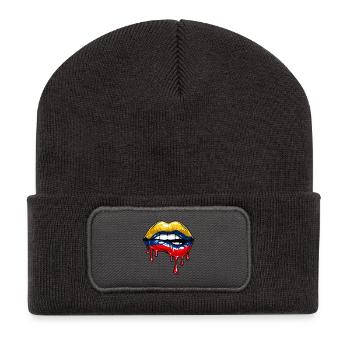 Drapeau Colombien drôle Colombie - Beanie recyclé à patch - charbon - Devant