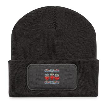 crochet strawberry cottagecore - Recycled Patch Beanie - dark grey - Front