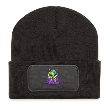 Alien câlin Froid Douillet - Beanie recyclé à patch - charbon - Devant