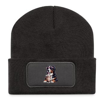 Berner Sennenhund - Recycelte Patch Beanie - Dunkelgrau - Vorne