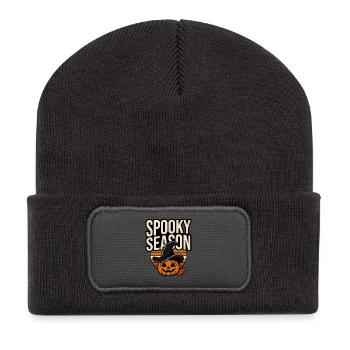 Halloween Pumpkin – Saison Effrayante - Beanie recyclé à patch - charbon - Devant