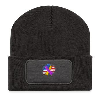 Blasenkrebs Krebs Blase - Recycelte Patch Beanie - Dunkelgrau - Vorne