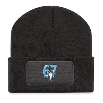 67 Dabbing Hai Six Seven Meme Brainrot Kinder Jung - Recycelte Patch Beanie - Dunkelgrau - Vorne