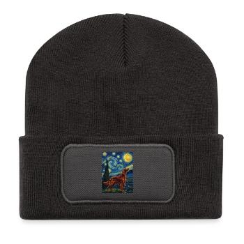 Irischer Zuspieler, Sternennacht – Roter Zuspieler, Hundemama, Vater, - Recycelte Patch Beanie - Dunkelgrau - Vorne