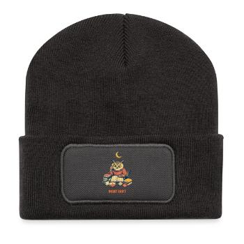 Night Shift | Nachtschicht - Recycelte Patch Beanie - Dunkelgrau - Vorne