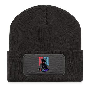 Cool Cat - Recycelte Patch Beanie - Dunkelgrau - Vorne