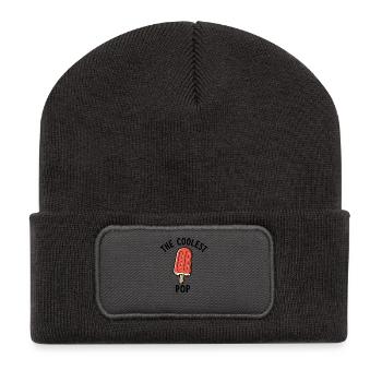 Lustiger Opa, der coolste Papa - Recycelte Patch Beanie - Dunkelgrau - Vorne