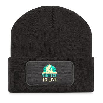Yoga Stretch To Live Drôle de yoga - Beanie recyclé à patch - charbon - Devant
