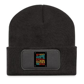 Let Your Hustle Speak Louder - Recycled Patch Beanie - dark grey - Front