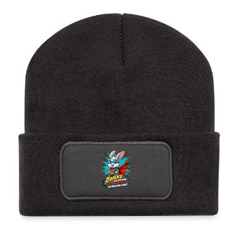 Danke Das Du Uns Beim Wachsen Geholfen Hast! - Recycelte Patch Beanie - Dunkelgrau - Vorne