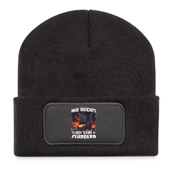 Vikingerschiff Plünderer Raid Motiv - Recycelte Patch Beanie - Dunkelgrau - Vorne