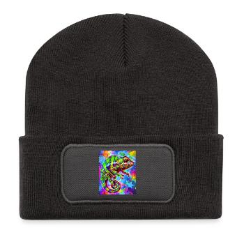chameleon - Recycled Patch Beanie - dark grey - Front