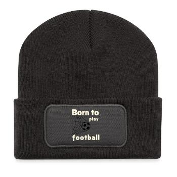 Born to Play Football - Recycled Patch Beanie - dark grey - Front