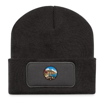 Rovinj Kroatien Altstadt Urlaub Kultur - Recycelte Patch Beanie - Dunkelgrau - Vorne