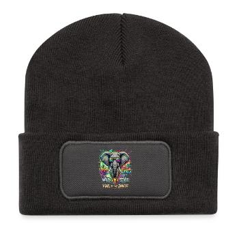 Graffiti Elephant: King of the Jungle - Recycled Patch Beanie - dark grey - Front