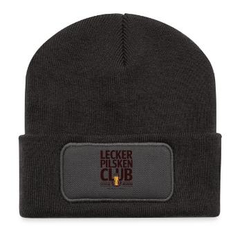 Bier Lecker Pilsken Club Ruhrpott Pils Bierchen - Recycelte Patch Beanie - Dunkelgrau - Vorne