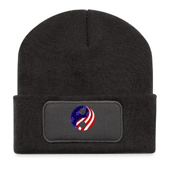 Qigong Qi Gong Tai Chi Chigong Amerika USA - Recycelte Patch Beanie - Dunkelgrau - Vorne