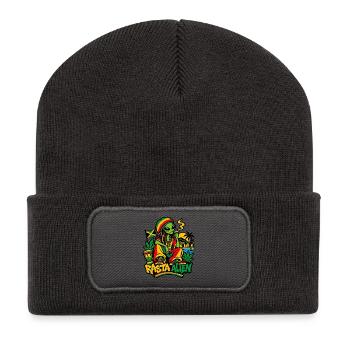Rasta Alien - Recycelte Patch Beanie - Dunkelgrau - Vorne