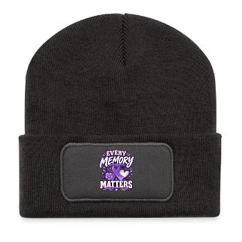 Jede Erinnerung Zählt Lila Bewusstseinsband Herz - Recycelte Patch Beanie - Dunkelgrau - Vorne