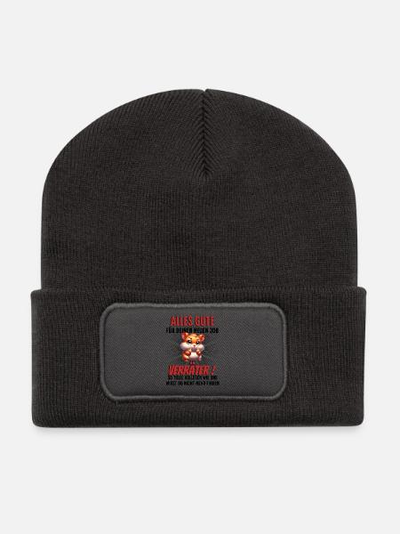 Kollegen Abschied - Recycelte Patch Beanie - Dunkelgrau