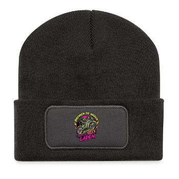 E-Bike Brennen die Waden Musst du Laden Biken - Recycelte Patch Beanie - Dunkelgrau - Vorne