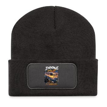 Drohne - Recycelte Patch Beanie - Dunkelgrau - Vorne