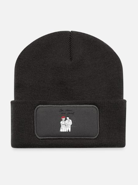 Trachtenpaar - Liebe in Tracht! - Recycelte Patch Beanie - Dunkelgrau