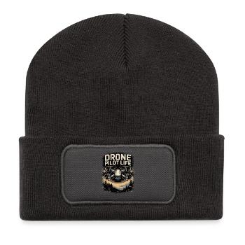 Drone Pilot – FPV Racing & Quadcopter Design - Recycelte Patch Beanie - Dunkelgrau - Vorne