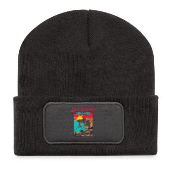 City Eastbourne England Coastal Lighthouse And - Recycelte Patch Beanie - Dunkelgrau - Vorne