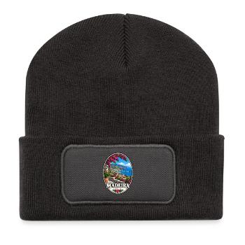 Madeira Portugal Insel Urlaub Atlantik - Recycelte Patch Beanie - Dunkelgrau - Vorne