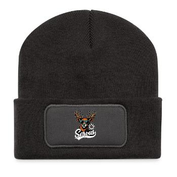 Servus Hirsch Sonnenbrille Bayern Tracht Geschenk - Recycelte Patch Beanie - Dunkelgrau - Vorne