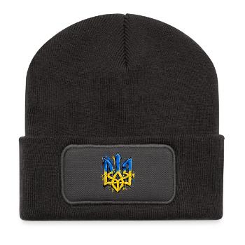 Ukraine - Coat of Arms - Wappen - Kiew - Recycelte Patch Beanie - Dunkelgrau - Vorne