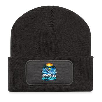 Rudern Leidenschaft Hobby Genug! Ich geh rudern - Recycelte Patch Beanie - Dunkelgrau - Vorne