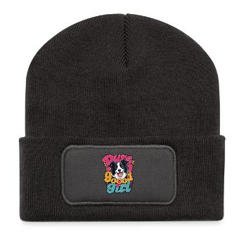 Border Collie - Recycelte Patch Beanie - Dunkelgrau - Vorne