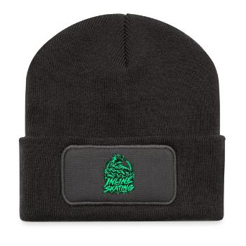 Inline Skating Graffiti mit Inliner im Urban Style - Recycelte Patch Beanie - Dunkelgrau - Vorne