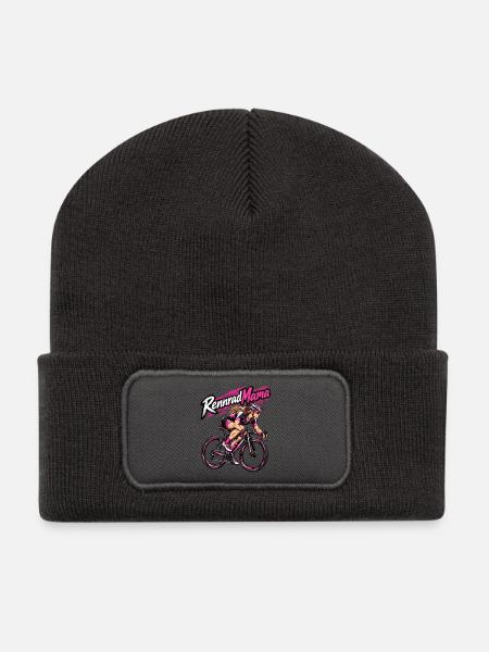Rennrad Mama Pinkpower Frauen - Recycelte Patch Beanie - Dunkelgrau
