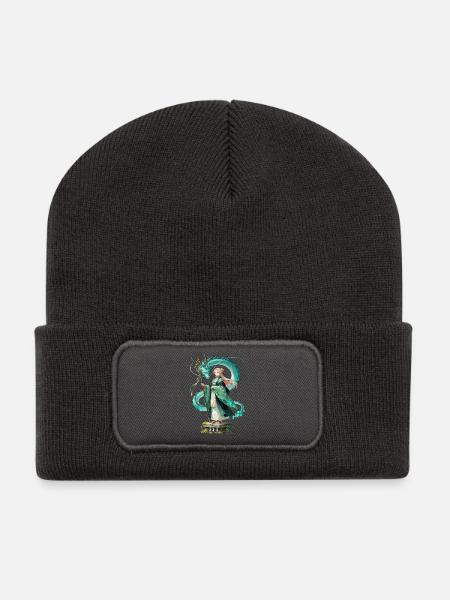 Ryuu Sage – Drachen Magierin Anime Manga - Recycelte Patch Beanie - Dunkelgrau